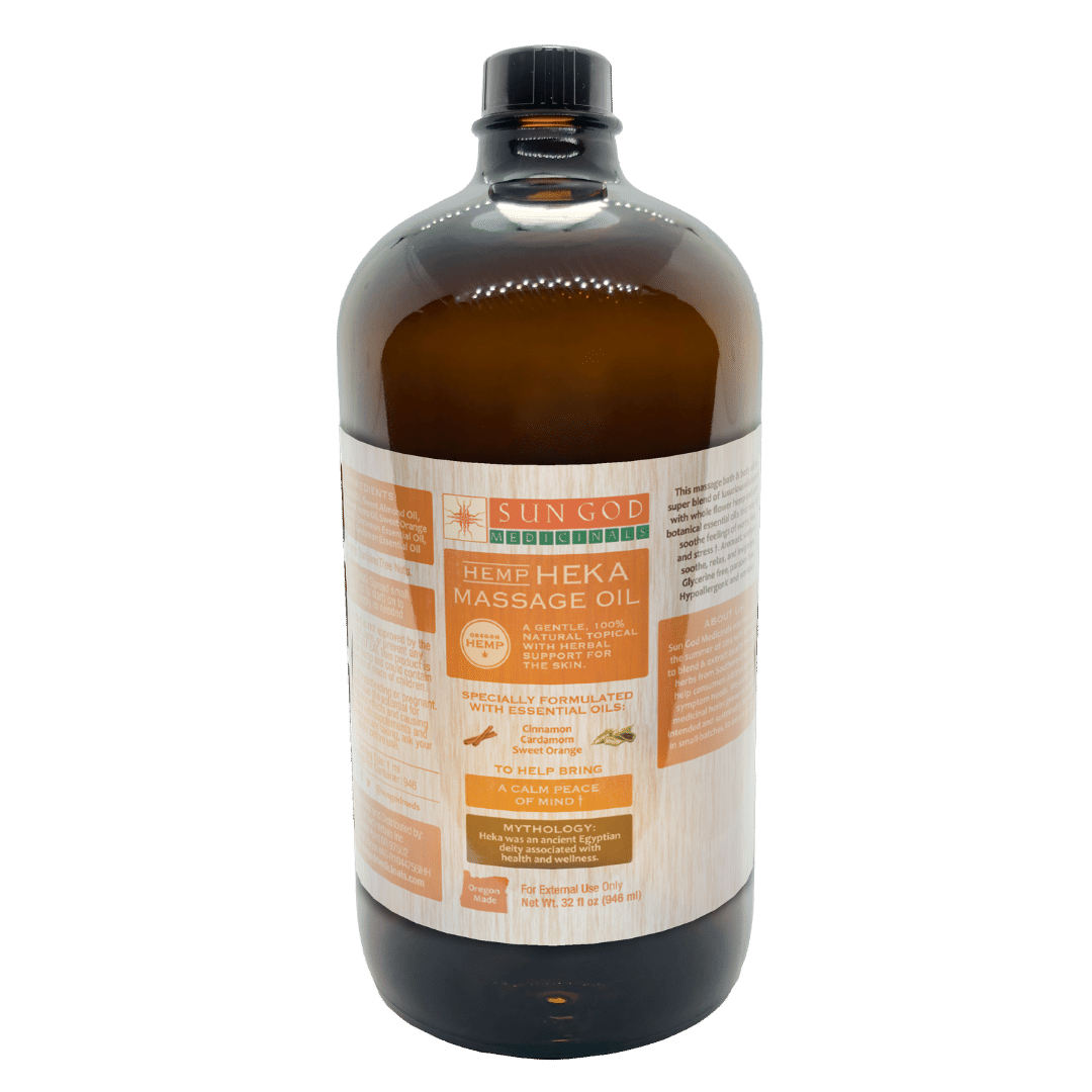 Heka Hemp Massage Oil - 32 oz. - Sun God Medicinals