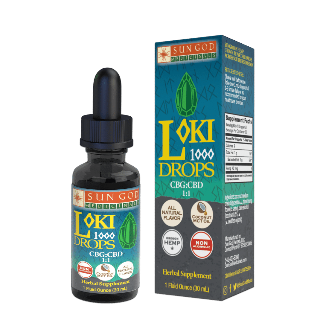 Loki 1000 Drops 1:1 CBG:CBD - Sun God Medicinals