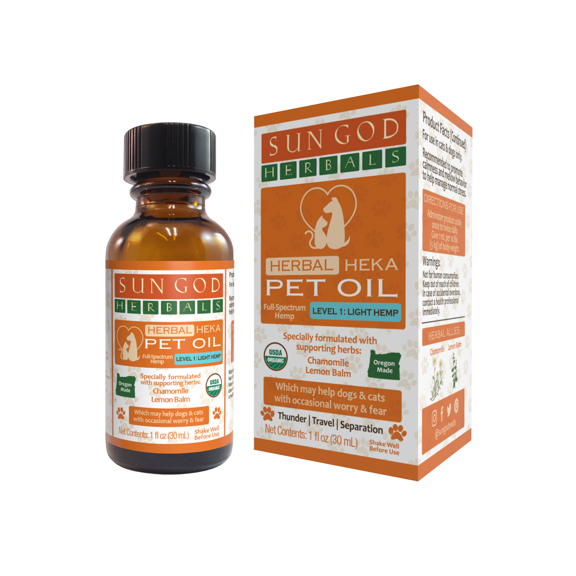 Organic Heka Relief Hemp Pet Oil - Sun God Medicinals
