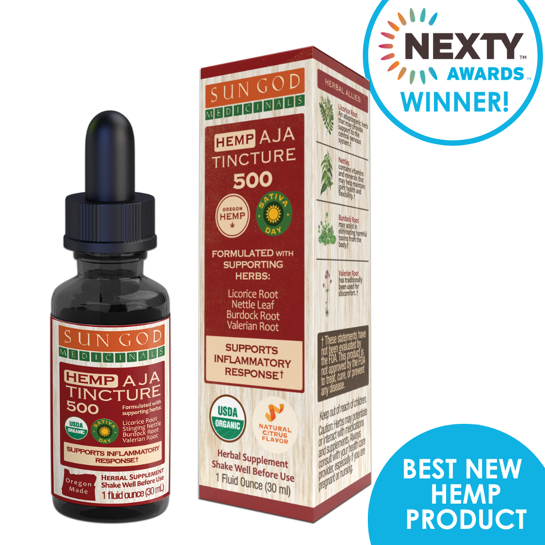 Organic Aja Body Relief Daytime Hemp Tincture 500 - Sun God Medicinals